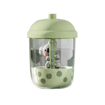 1 бр., Нова хубава чаша за чай с мляко, Коала, овлажнител за въздух с високо запотеваемостью, малък настолен USB-мини парфюм, зелен