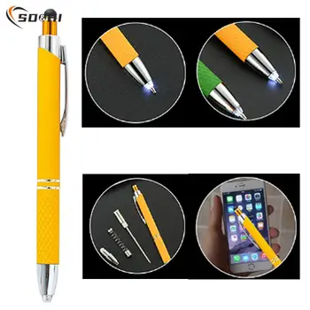 1 бр. Химикалка писалка стилус 14,1 *1,1 см 3 В 1 с led подсветка за iPad, Iphone, училищни писалки за писане