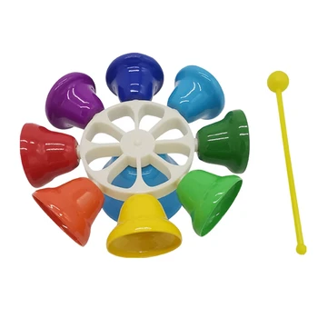 1 Комплект колокольчика за ранно обучение, 8 Ноти, цветна детска музикална играчка, ударни инструменти за еднократна употреба
