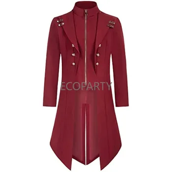 2023 Steampunk Сако Възраждането Готически костюм, Палто Средновековен Пират cosplay Женски винтажное палто С висока яка на Якето с цип