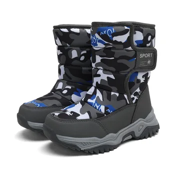 2023 Зимни детски обувки От плюшени водоустойчива материя, нескользящая обувки за момичета, зимни ботуши гумени подметки, модни топли улични детски обувки