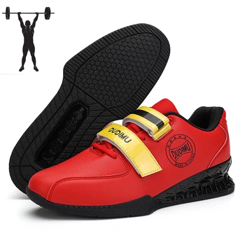 2023 Професионални обувки за вдигане на тежести, Мъже удобни обувки за тренировки по вдигане на тежести, Размер 38-46, Бяла, червена Обувки за коремни преси в помещението, мъжки обувки за коремни преси
