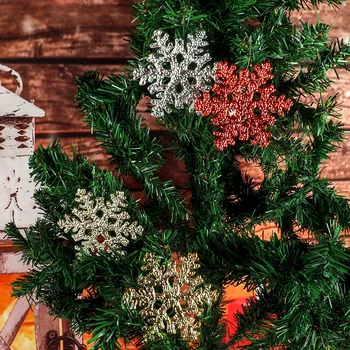 6 бр./лот, 10 см, Коледна украса със собствените си ръце за домашен интериор, Коледни Висящи украшения във формата на изкуствени блестящи снежинки, Интериор на Коледната елха