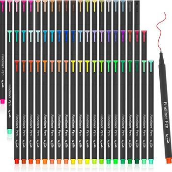 60 Цвята Fineliner 0,4 мм Тънък Точка Маркери Micron liner четки Fineliner Писалки за Метал Маркер Draw Pen Color Скица Marker Set
