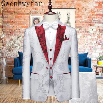 Gwenhwyfar Нов Блейзър Мъжки костюми Slim Fit Комплект от 2 теми/Костюм Homme, Сшитое На поръчка Палта, Панталони на най-новия Дизайн, Сватба Облекло За Младоженеца
