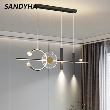 SANDYHA 2022 Нови висящи лампи Nordic Led за хранене, продуктова маси, модерния домашен интериор, полилеи за помещения, креативни дизайнерски лампи