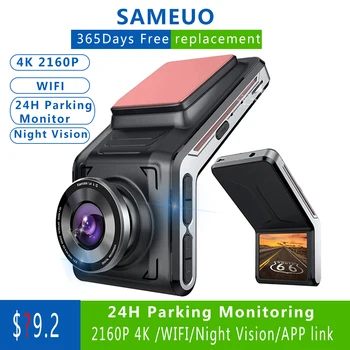 U2000 Автомобилен Видеорекордер 4K С 2 Камери Dash Камера Отпред И Отзад един dashcam 2160P Видео Автомобилна Камера за Обратно виждане 24-ЧАСОВО Наблюдение на паркинга