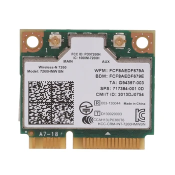 Wireless-N Половината мини-карта PCIE, 7260 7260HMW BN Bluetooth-съвместима безжична карта 4,0 300 Mbps на 2,4 Ghz P9JB