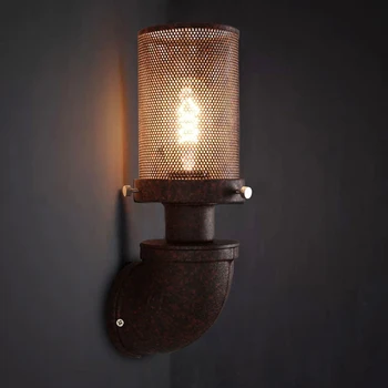 Американският промишлен таванско лампа Steam Punk Желязо Лампа за ресторант, бар, кафене, с монтиран на стената лампа за водопроводни, стълби, монтиран на стената лампа