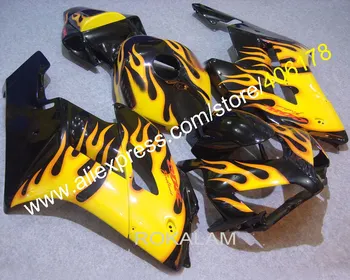 За Honda CBR1000RR 2004-2005 CBR 1000 RR 04 05 Жълто-черните Мотоциклетни обтекатели Fire Flame (шприцоване)