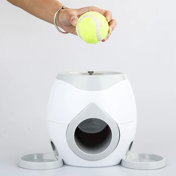 Играчка за стартиране топки за домашни любимци, устройство за хвърляне на храна за кучета, интерактивна лечение, играчка с бавна сервиране, подходяща за котки и MJ72810