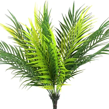 изкуствени растения, 50 см Палма, Тропически зелена папрат, растение в джунглата, пластмасови фалшиви листа за декорация на дома, градина, баня, тоалетна, офис