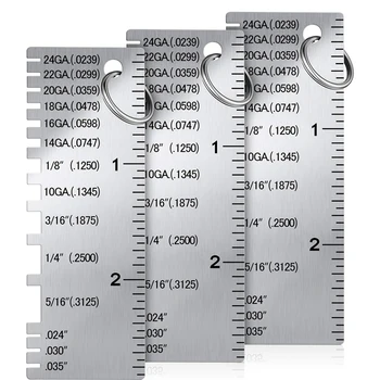 Измерване на дебелината на ламарина, 3 комплекта инструменти за контрол на размери тел от неръждаема стомана, консумативи за заваръчни инструменти