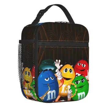 Изработена по поръчка забавна чанта за обяд с бонбони M & M ' s, дамски топло чанта-хладилник, изолиран обяд-бокс за детски училище