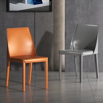 Италианско минималистичное кожен стол-седло, домашен кът, стол, стол с облегалка за хранене в индустриален стил, столове за кухня
