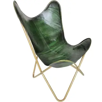 Кожен калъф за стол от ръчно изработени винтажное зелено кожен стол-пеперуда, разменени калъф за стол Relax, Разменени калъф за стол