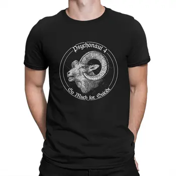 Козирог Мъжка Тениска Psychonaut 4 Crewneck С Къс Ръкав От 100% Памук Тениска Хумор Най-Високо Качество Идея За Подарък