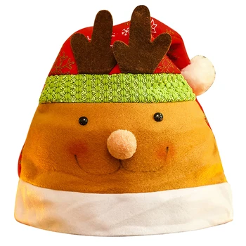 Коледна украса, коледна шапка, сладки мультяшные шапки на Дядо Коледа За деца, шапки за възрастни, подпори за коледно парти