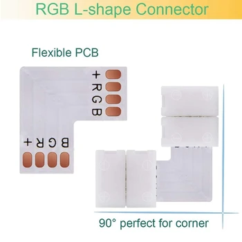 Комплект конектори за led лента 5050 мм 4Pin RGB LED лента, 2-лентов газа, аксесоари 