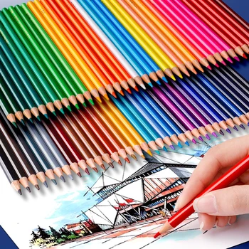 Маслен цветен молив, водорастворимая четка, художествена цвят на олово четка, дървени моливи за рисуване, комплект ученически пособия за рисуване