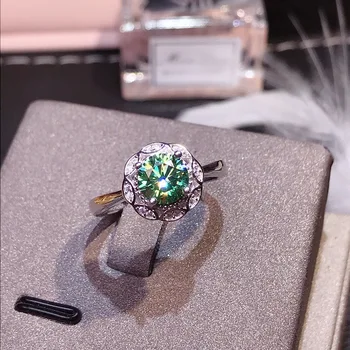 Модерен пръстен Astuyo Wish за жени със сини и зелени камъни Муассанит за дневна партита Годежен пръстен в 1 карат за една жена в подарък