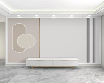 модерен фон за телевизора по поръчка beibehang, нова дървена решетка на радиатора, геометрична хол, диван, декоративни тапети