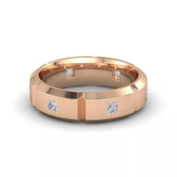Мъжки пръстен Женски пръстен с Цвят розово злато Луксозен пръстен с цирконием Модни бижута Сватба Годежен пръстен на булката Аксесоари за партита Подарък