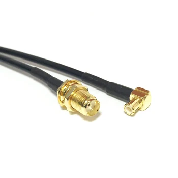 Нов превключвател на SMA с гнездовой гайка Съединители MCX Правоъгълен кабел RG174 с косичкой 20 см 8 см