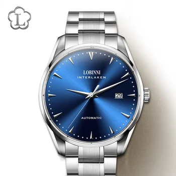 Нова луксозна марка Швейцария LOBINNI Sapphire Япония Внос NH37A Автоматични механични мъжки часовник Водоустойчив часовник L5019B-1