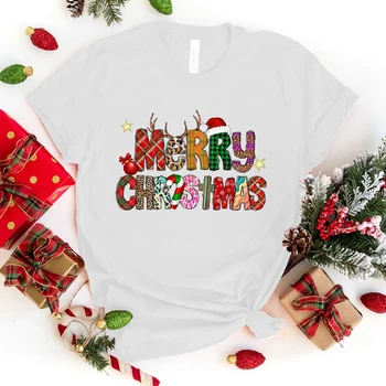 Нови модни мъжки и дамски тениски с надпис Fuuny Весела Коледа с къс ръкав, ежедневни летни потници и тениски Весела Коледа
