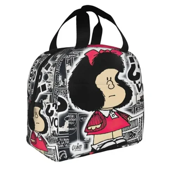 Обяд-бокс Happy Cycling Mafalda за жени, cartoony охладител, Термоизолированная чанта за обяд за ученици, чанти за пикник