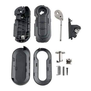 подходящ за FIAT GRANDE PUNTO 500 BRAVO DUCATO PANDA 3-бутон ключодържател с дистанционно управление на 3-ключ калъф за ключове Key protector