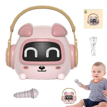 Преносима караоке-машина за бебета са Сладък Бъни Story Machine С микрофон, Мини-караоке-машина, музикален плеър за деца, обучающийся игра