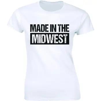 Произведено в Средния Запад на Местната женска тениска премиум-клас Midwestern Country
