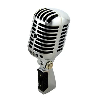 Професионален кабелна класически ретро микрофон е с Добро качество С динамично движеща се намотка, луксозен метален вокали, стар стил KTV Mic Майк