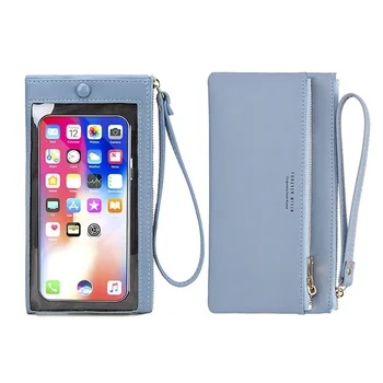 Стилна нова дамска чанта, проста, малка, прясна, двойна, однотонная, всичко може да бъде със сензорен екран, в чантата си за мобилен телефон.