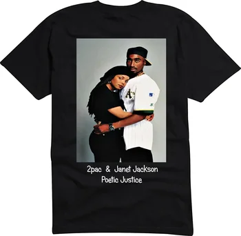Тениска Nadia serafino 2pac & Janet Jackson Poetic Justice от 100% памук Кръгло деколте, Лятна Ежедневната Мъжка тениска с къс ръкав, Размер S-3XL