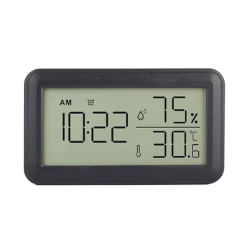 Термометър-влагомер в закрито с будилник, LCD дигитален термометър за стая, хол, избата