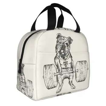 Чанта за обяд English Bulldog Lift, преносим топло хладилник, термоизолированный обяд-бокс за жени, детски чанти-тоут за учебната работа, храна за пикник