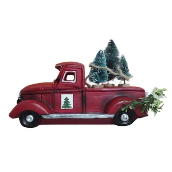 Червен селска камион, Коледни централно украса за празници, украса за дома, Коледа камион, Ново Модно просто Празнична украса.