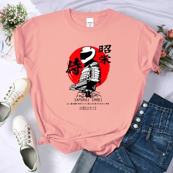 Японски Войн-самурай с меч, тениска, женски творчески Свободни тениски, улични върховете Харджуку, топла разпродажба ежедневни дамски дрехи