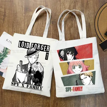 Японското Аниме Spy X Family Ени Забавна Чанта За Пазаруване Графична Чанта-Тоут Harajuku Дамски Холщовая Чанта През рамо